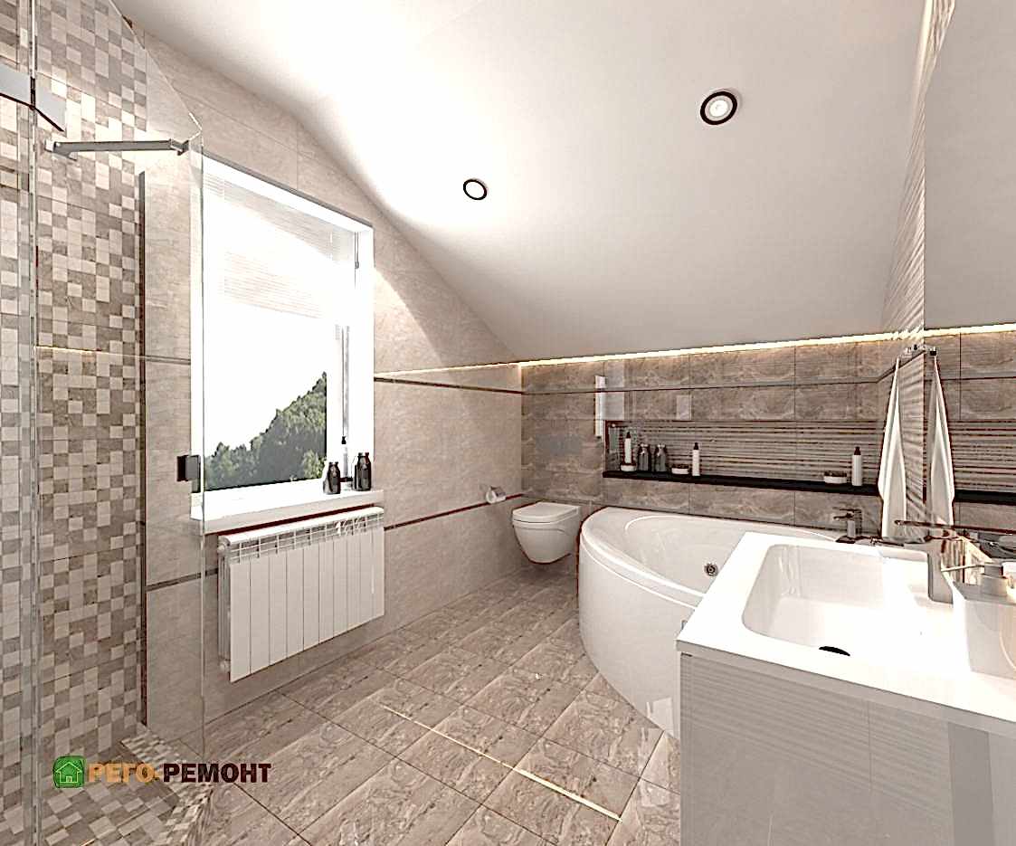 Дизайн и ремонт санузла в частном доме 152 кв.м. | Рего-Ремонт Алматы. Картинка 7